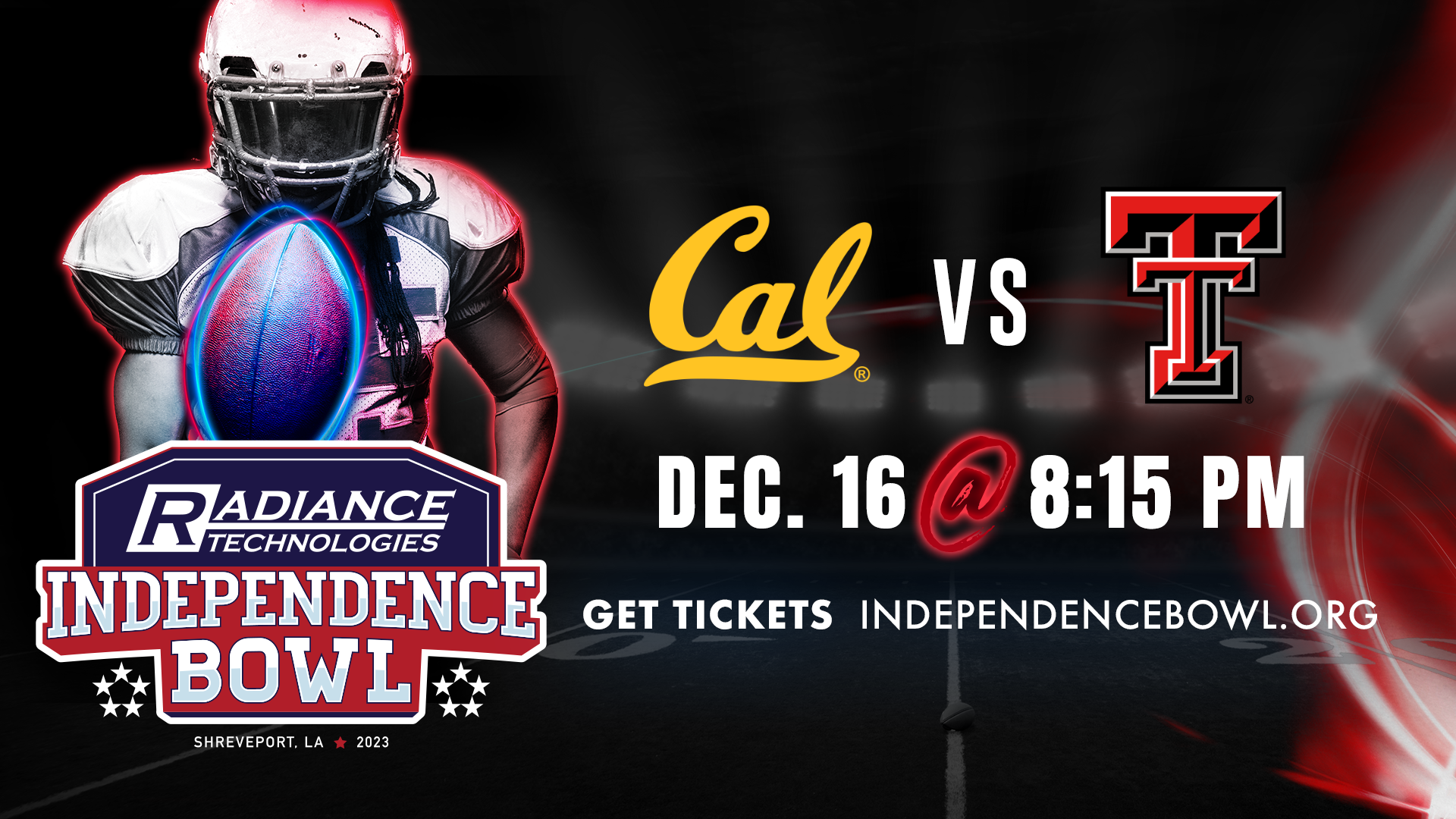 CAL TO FACE TEXAS TECH IN 2023 INDEPENDENCE BOWL - 2023 Radiance  Technologies Independence Bowl